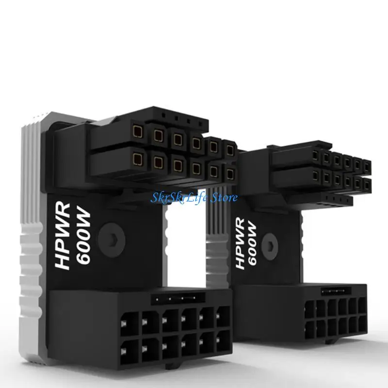 

E65E 12VHPWR 180Degree Angled Adapter ATX3.0 16Pin GPU Power Connector 600W Pcie5.0 Power Adapter Durable and Reliable