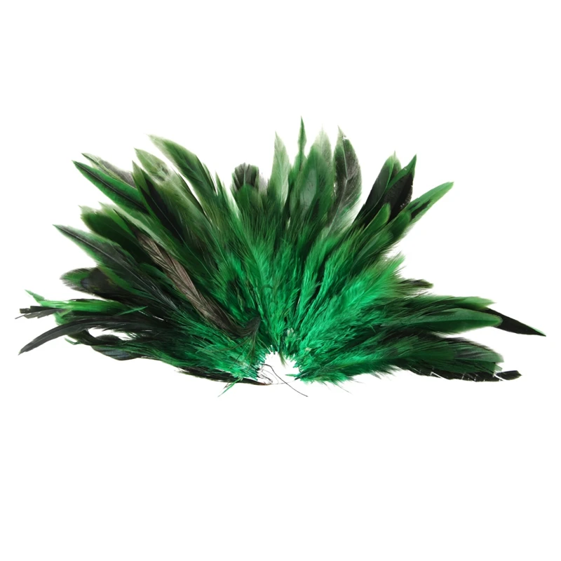 Approx. 50pcs Dyed Decoration Rooster Cock Feather Green
