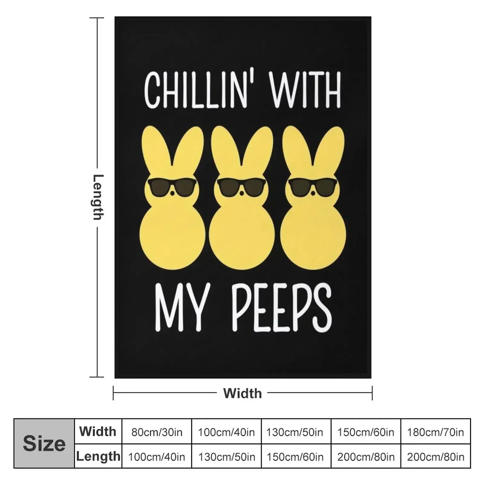chillin' with my peeps easter kids Throw Blanket couch cozy soft plush fuzzy picnic outdoor blanket