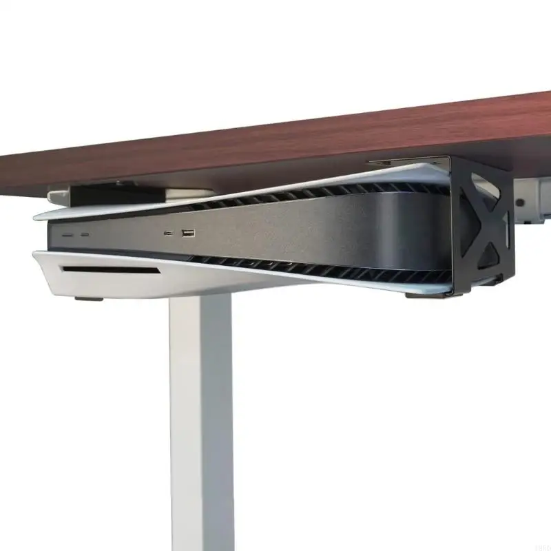 حامل تخزين معدني تحت المكتب لوحدة التحكم في الألعاب مناسب لوحدة التحكم PS5 لتوفير المساحة