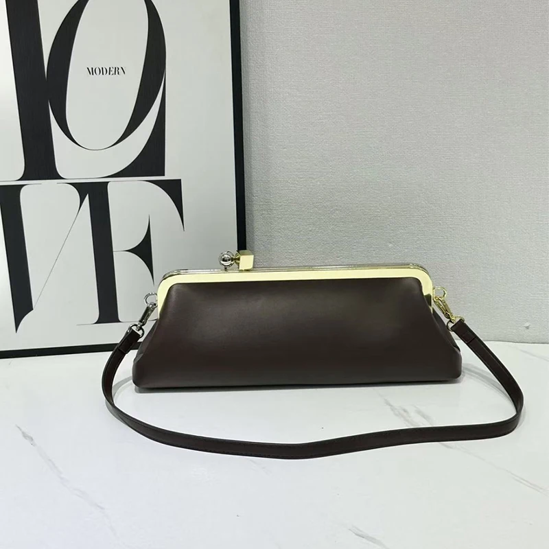 New Fashionable Long Clutch Bag with Removable Shoulder Strap Women Luxury Designer Clip Handbag Purses for Ladies