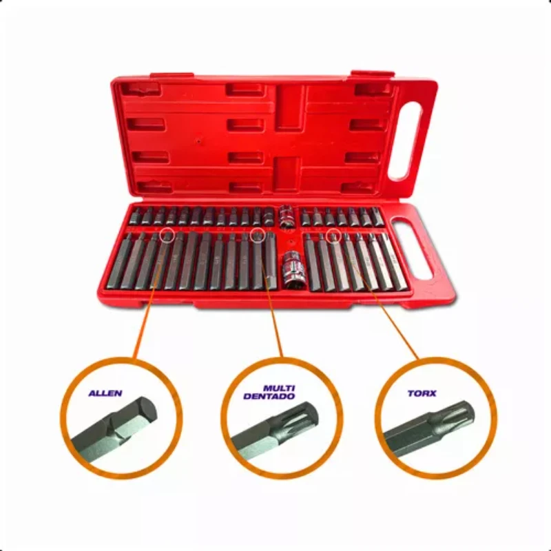40-Piece CRV Bit Torx Allen Multitoothed Kits Wrench Set