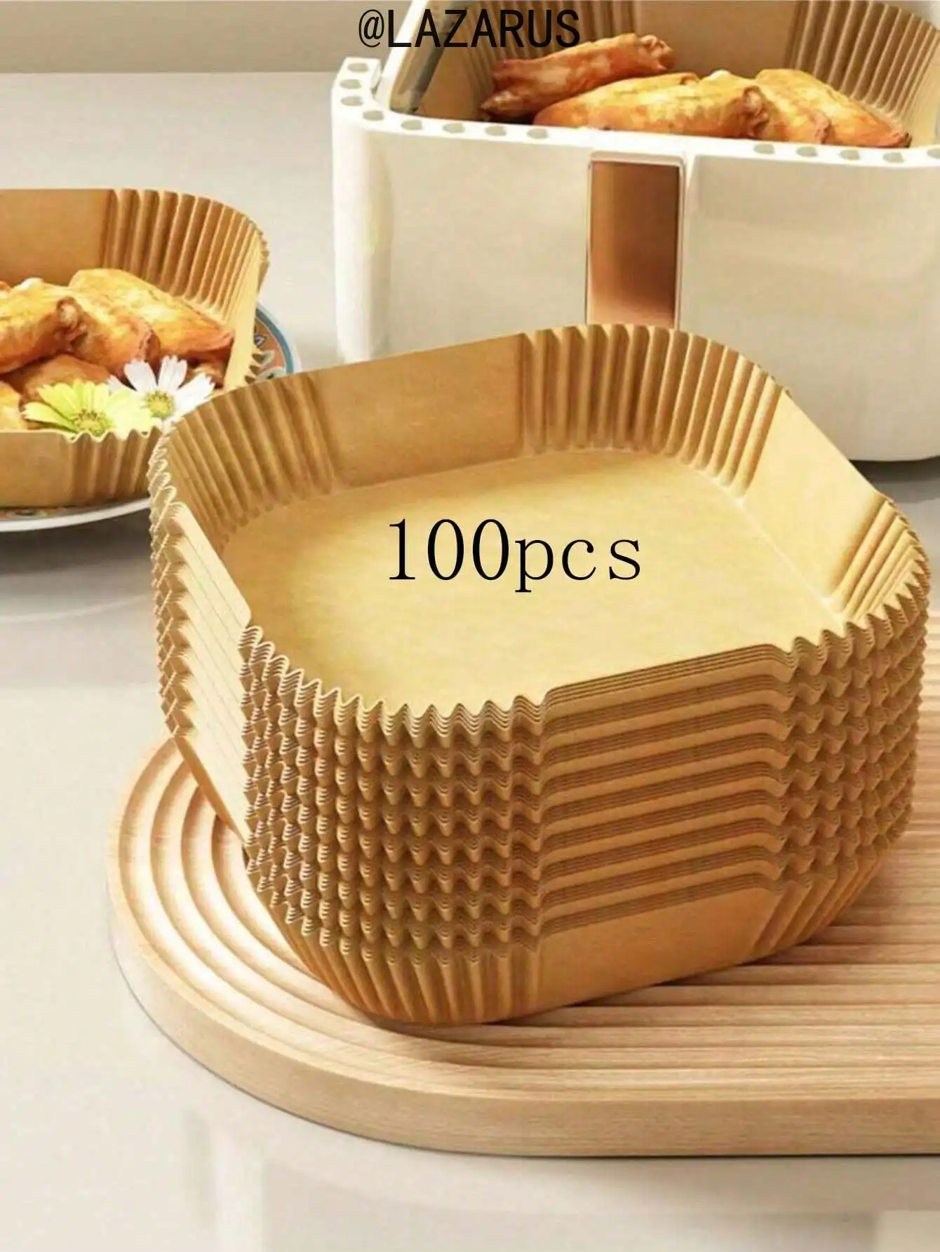 100Pcs Air Fryer Parchment Paper Liners, Non-Stick Disposable Baking Paper, Oil-Proof Waterproof Heat-Resistant Liners for Most Air Fryers