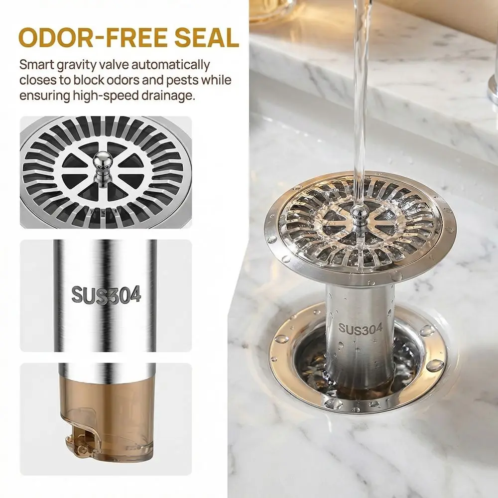 Multiple Sizes Floor Drain Core Filter Screen Magnetic Floor Drain Filter Plugs Insect-proof Stainless Steel Floor Strainer