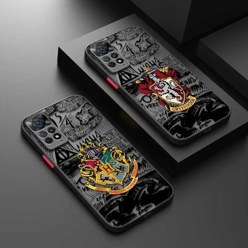 Cool-Hogwarts Phone Case For Redmi Note 11 12 13 9 Pro Plus 10 Lite 9S 12S K40 12C 10 9 9S Hard Matte Shell Silicone Frame Funda