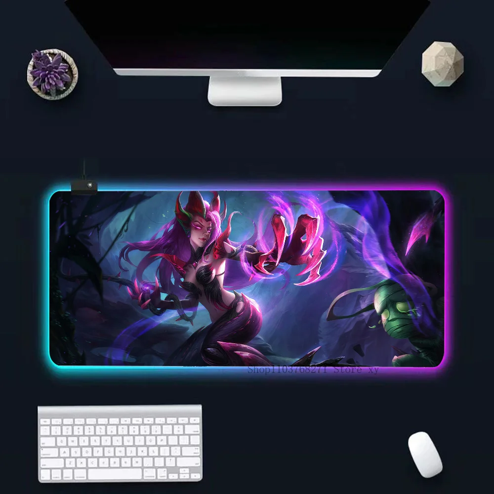 Zyra League Of Legends Mousepad XXL RGB Gaming Mouse pad HD Black Gamer accessori Large LED