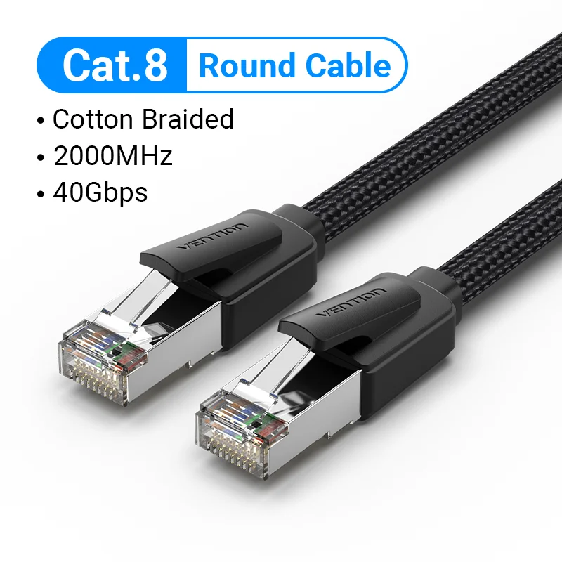 Ventie Ethernet Kabel CAT8 40Gbps Katoen Gevlochten Netwerk Lan Patch Cord voor PC Modem Laptop PS 5/4 Router RJ45 kabel Ethernet