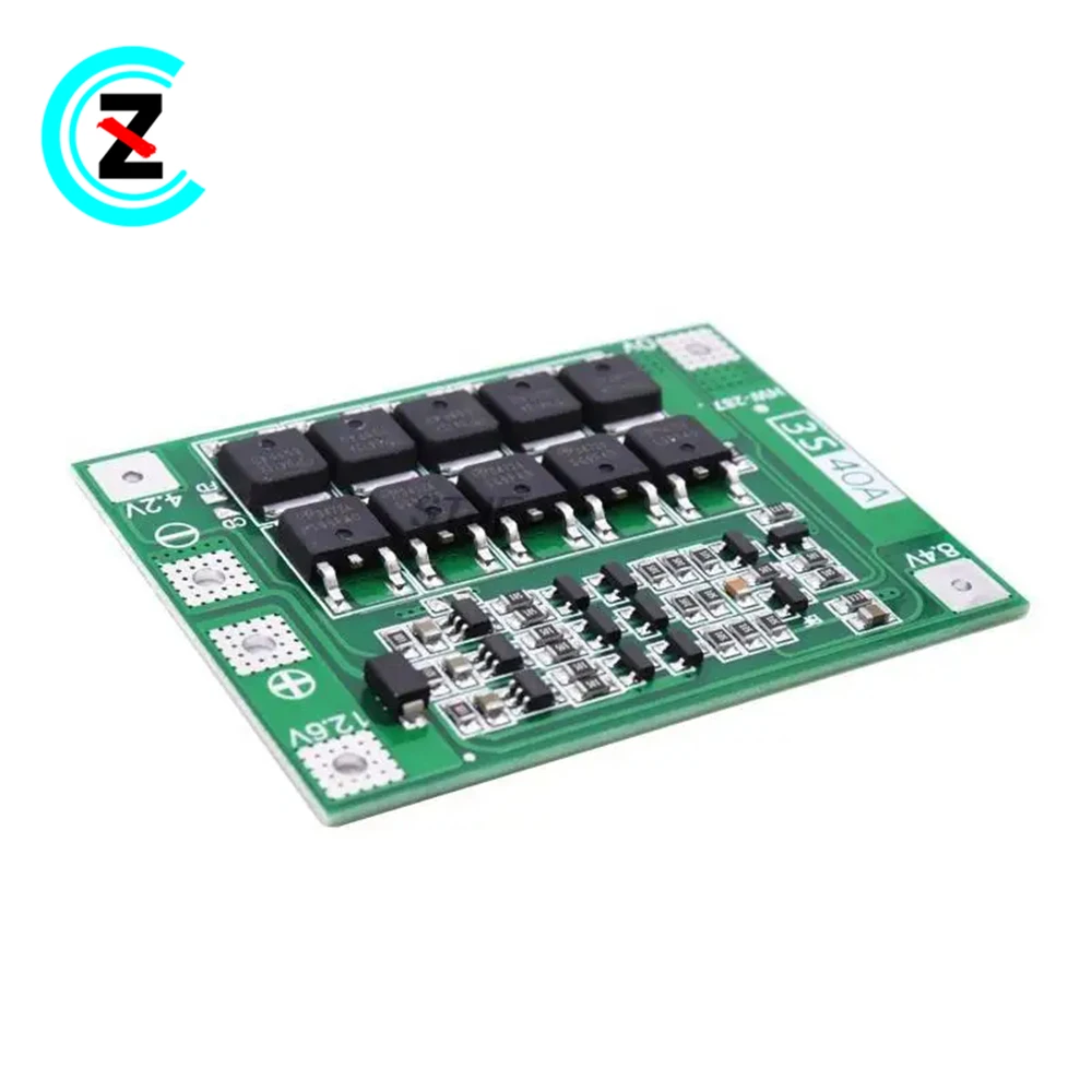 3 series 11.1V 12.6V 18650 lithium battery protection board with equalization can start the drill 40A current enhancement versio