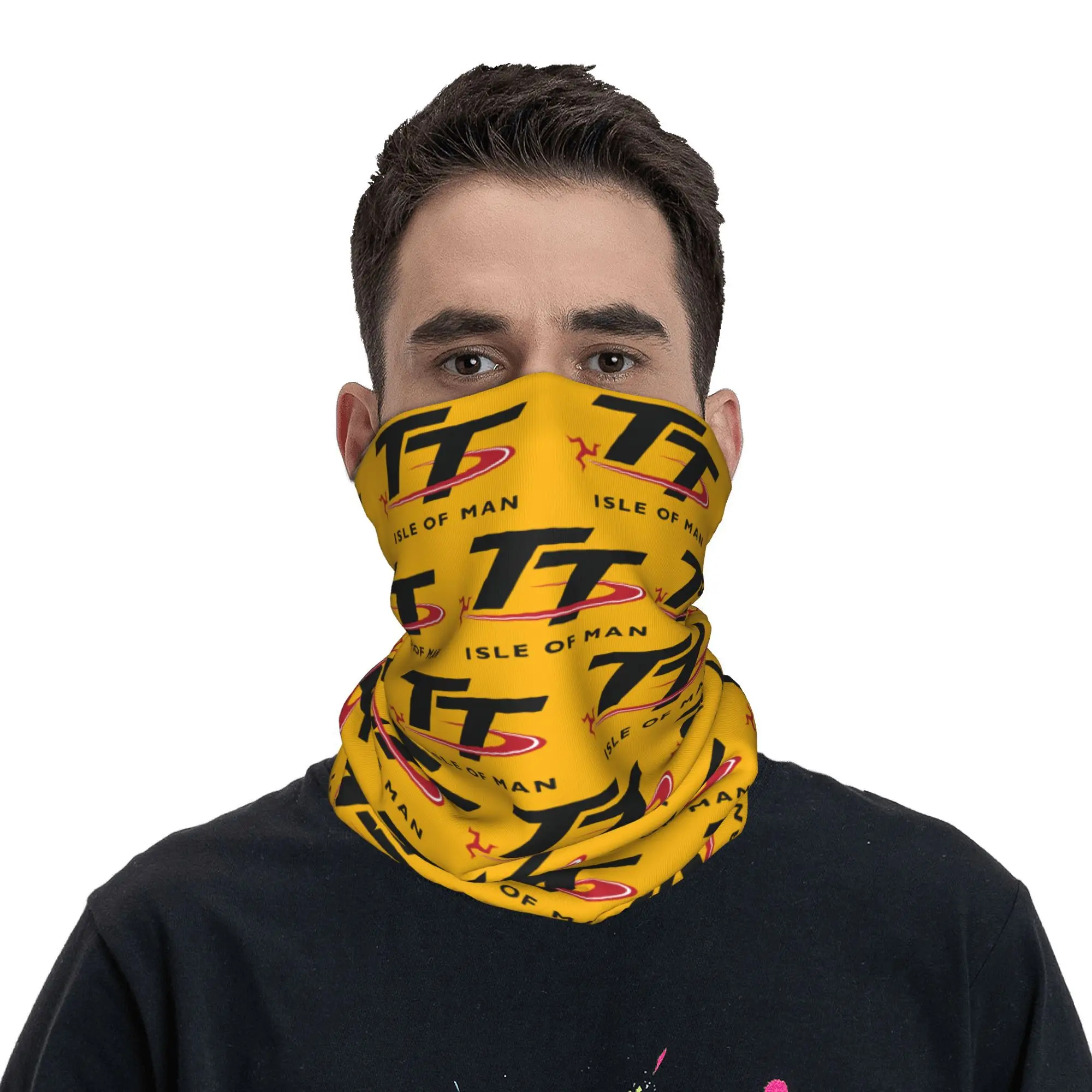 Personalizado ilha de homem tt corridas bandana pescoço gaiter para esqui ciclismo feminino masculino envoltório cachecol motocicleta esporte bandana mais quente