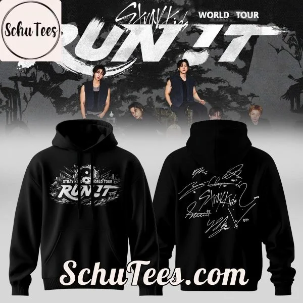 Stray Kids RUN IT Tour Zip Hoodie Double Sided Print Kpop Fan Merch Tiger Graphic Oversized Hooded Jacket Streetwear Sweatshirt