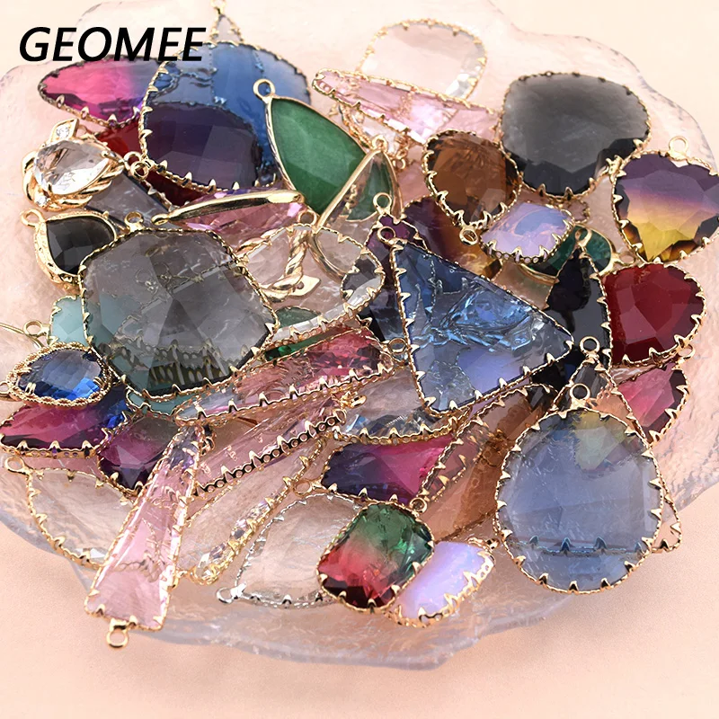 قلادة هندسية شفافة متدلية كريستال ، قلادة تصنعها بنفسك ، صناعة المجوهرات ، قطع السحر بالجملة ، 10 ، 30 ، 50 #1