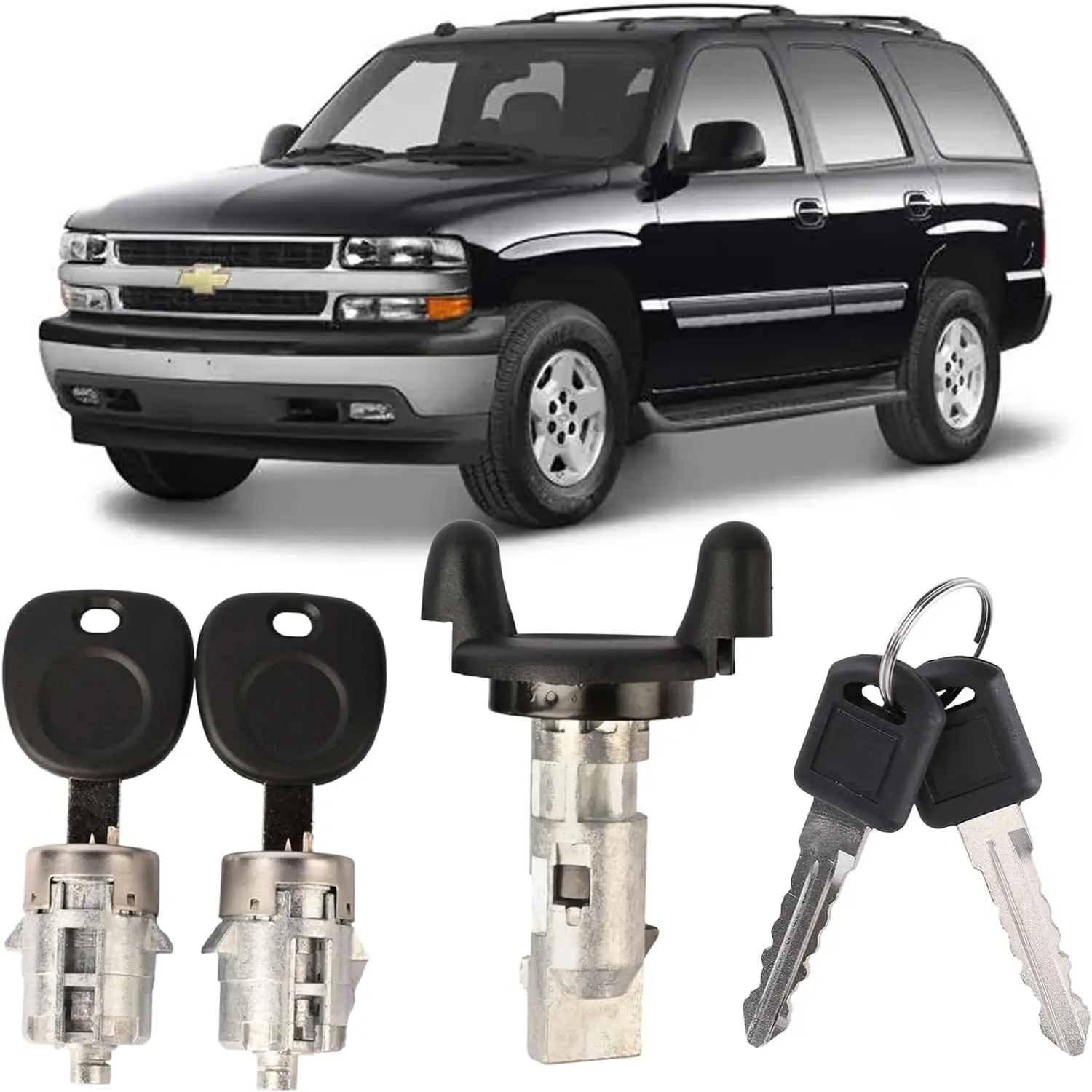 671, 702674 Ignition Switch Lock Cylinder & Door Lock Cylinders With Key Replacement For 1995-1997 Chevy Gmc C/K Pickup