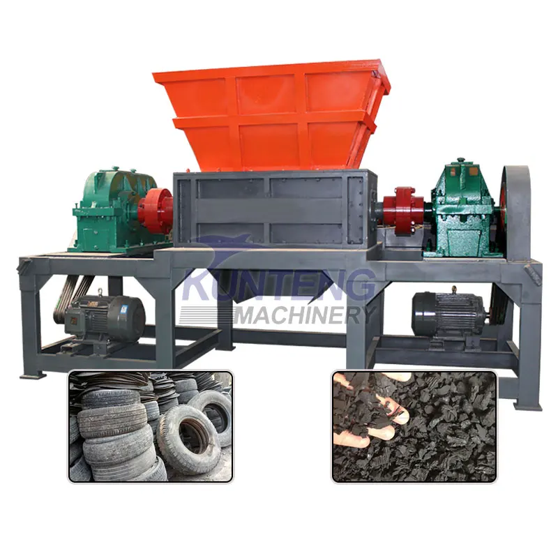 Customizable 1-15T/H Double Shaft Shredder For Shredding Plastic Tires Recovery Crusher Production Line