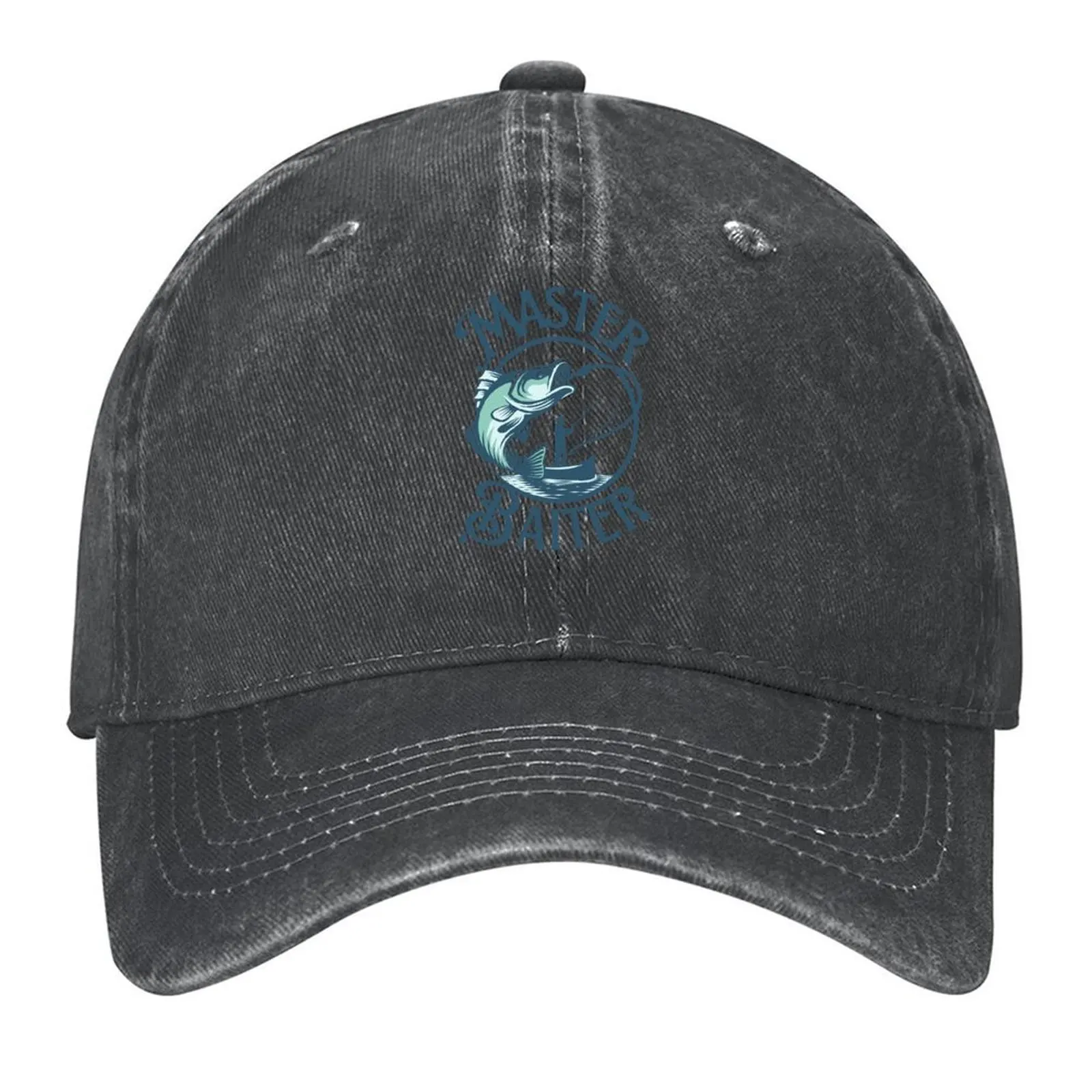 

master baiter funny fishing design Baseball Cap Snapback Cap Rave Custom Cap Icon Women's Golf Wear Men's