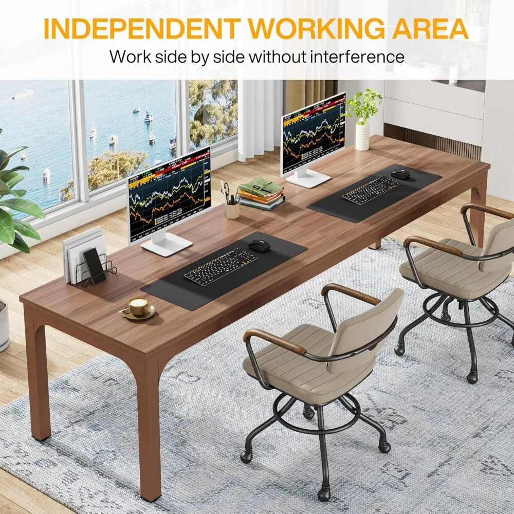 78.7 Inches Extra Long Computer Desk 2 Person Desk, Double Long Desk, Workstaion for Home Office