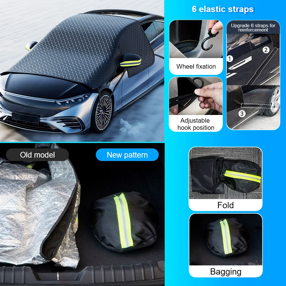 Parabrezza per pickup SUV MPV Coperture esterne impermeabili Copertura da neve per auto Parasole universale per automobile Blocco della neve invernale