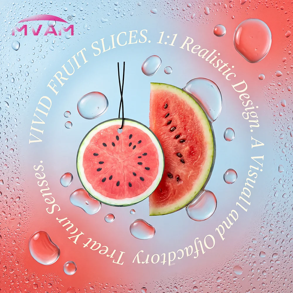 Cute Watermelon Freesia Aroma Hanging Card Non-Toxic Car Air Freshener Long Lasting Home Fragrance Gift