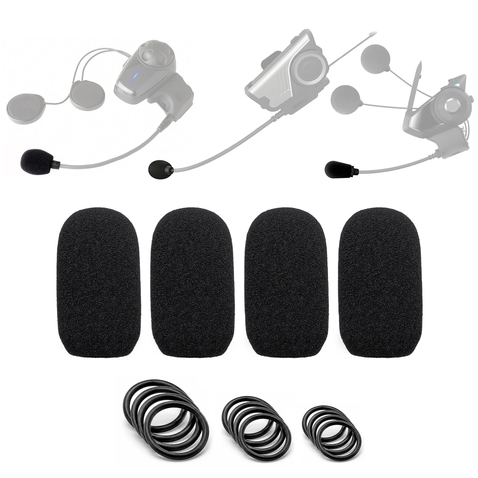 Image of 4er-Pack Mikrofonabdeckungen für SENA SRL Mic System, Shoei Neotec 2 Helm, Sena SMH10 20s 30s 50s 60s 30k 3S SMH5 Mikrofonschwamm