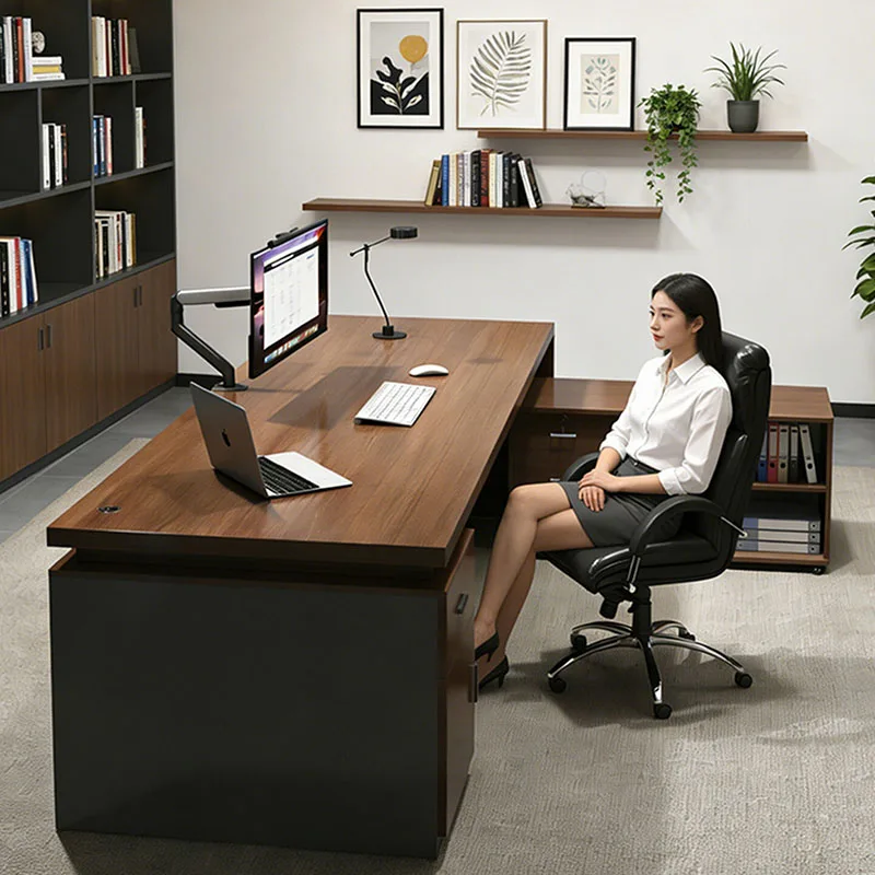 

Современный офисный стол из дерева: эстетичный дизайн, демонстрационный стол для конференций, с местом для хранения, модная офисная мебель