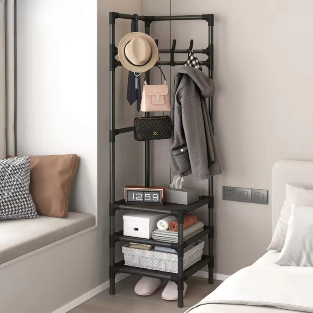 Clothes Rack Organizer Multi-layer Assembly Corner Clothes Rack Floor Mounted Clothing Shelves Home Nightstand Coat StorageShelf