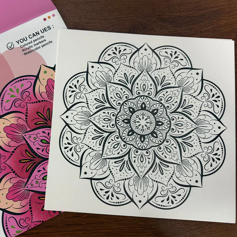 Mandala Pattern Coloring Sheets 12 Pcs/set Loose Single Sided Drawing Paper  Adult Stress Relief Meditation Art Therapy Pages