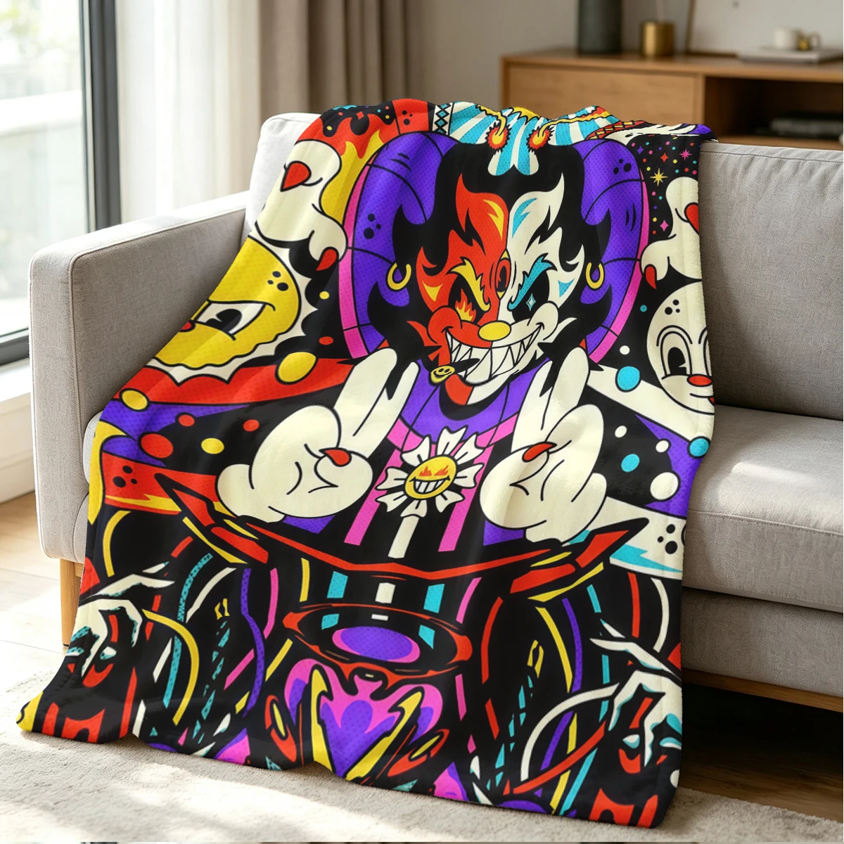 Crazy Carnival Blanket Soft Cozy Throw for Sofa Bed Festive Holiday Decor Gift for Kids and Adults,Lightweight and Warm