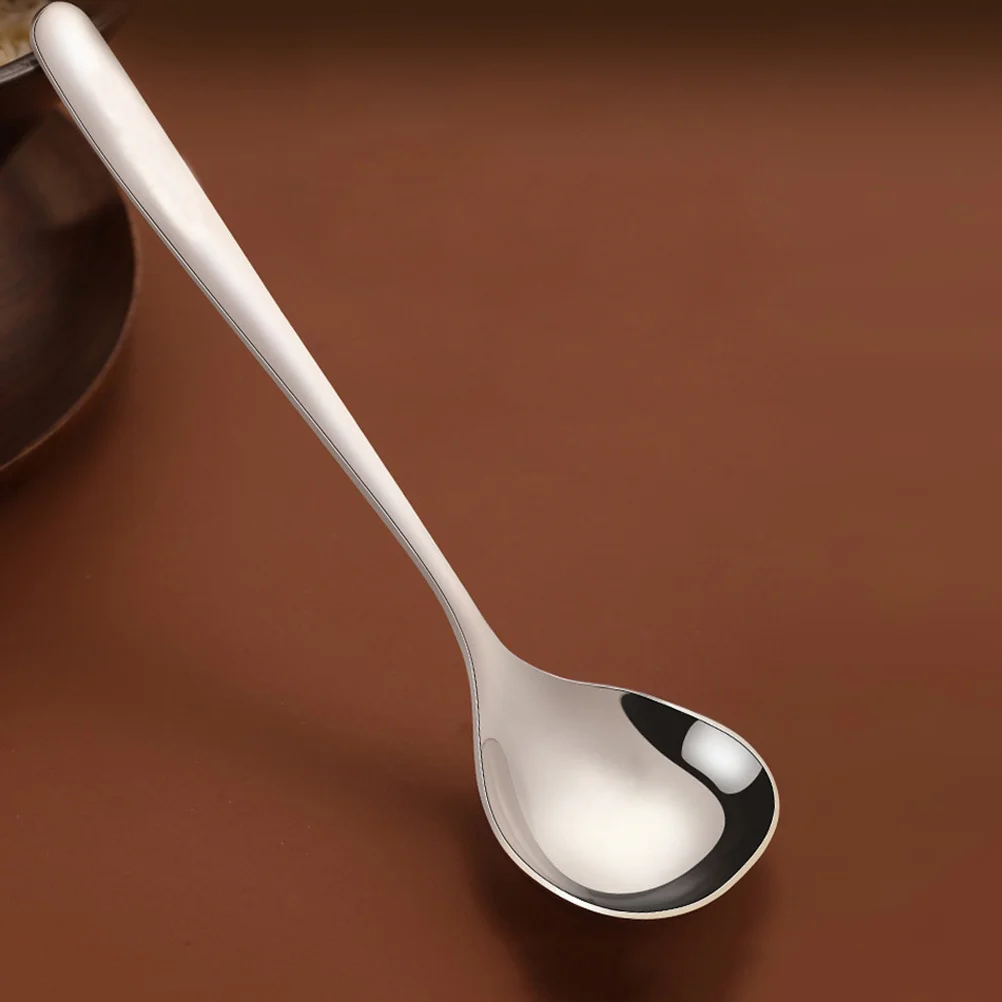 

20Cm Long Handle Stainless Steel Soup Food Grade Mirror Polish Hot Pot Spoon Kitchen Cutlery Serving Spoon For Home Use