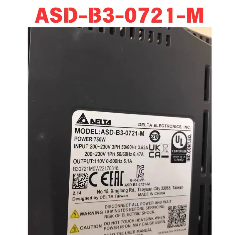 

Used Servo driver ASD-B3-0721-M Functional test OK Fast Shipping