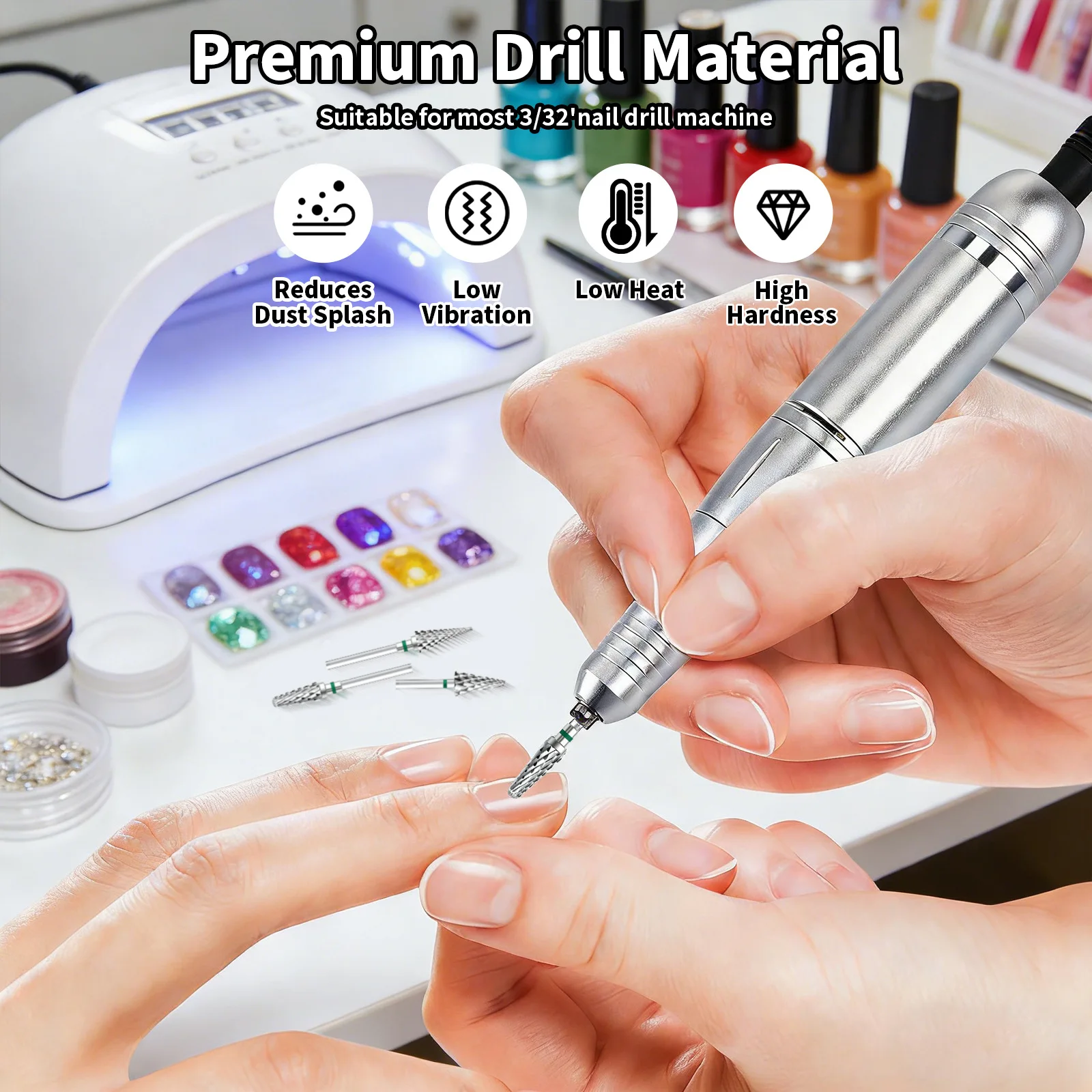 1 Adet Tungsten Karbür Ölü Deri Sökücü Tırnak Frezesi Ucu 3/32 İnç Profesyonel Güvenli Karbür Tırnak Temizleme Frezesi Nasır İçin