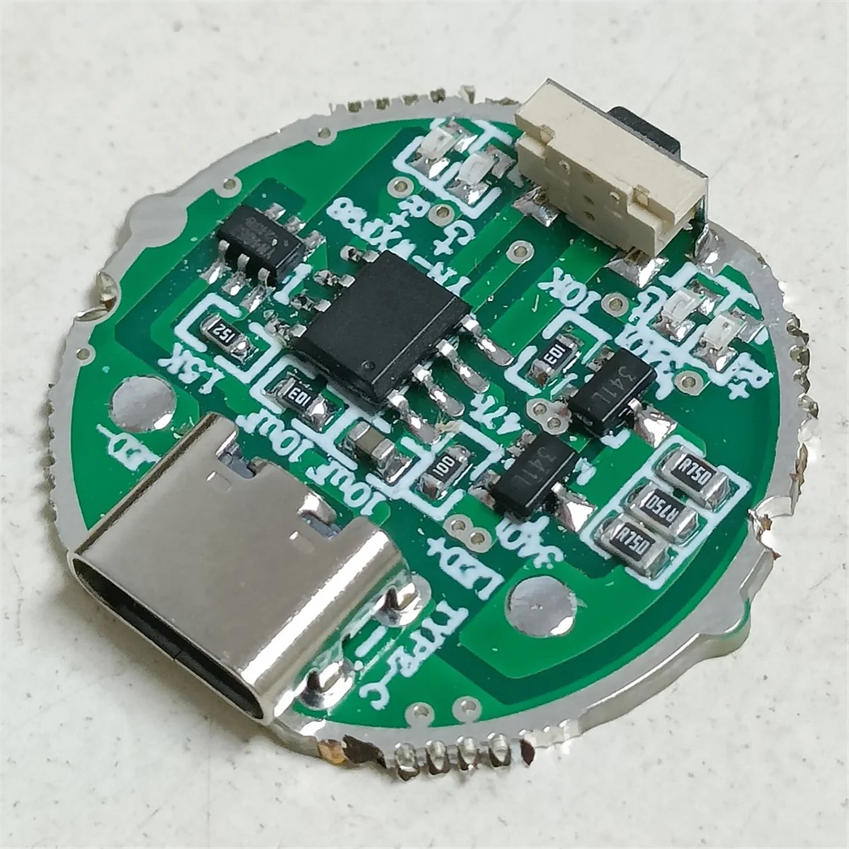 B02B-Side Press Strong Light Flashlight Driver Board Switch Circuit Board USB Interface Circuit Board DIY Akcesoria 10W