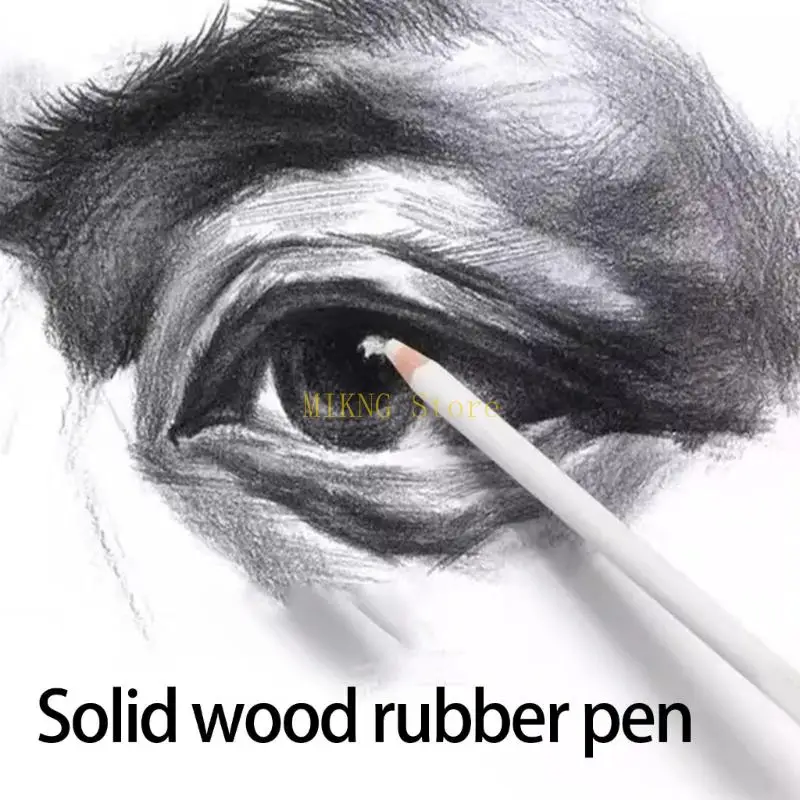 10 PCS White Magics Erasers Pen a borde madera para trabajos detalles precisos en dibujo proyectos dibujo y