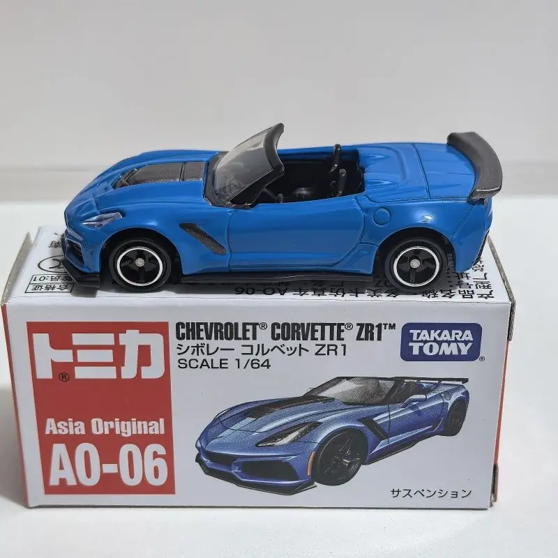 TAKARA TOMY Corvette ZR1 coche en miniatura de aleación caja roja blanca AO-06 coche de juguete regalo para niños