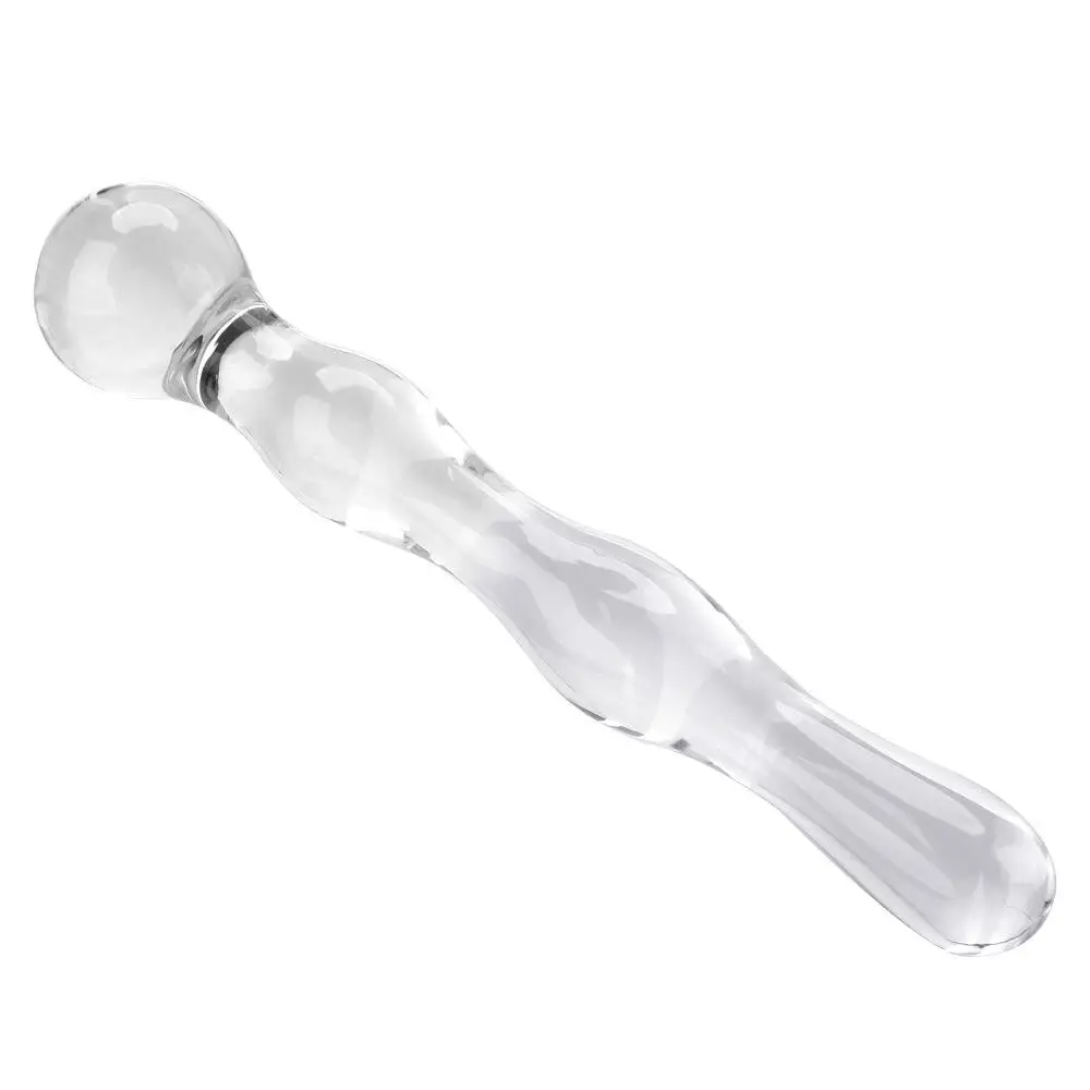 High Borosilicate Glass Rod Irregular round Head Thick Massage Transparent Smooth Easy to Clear Durable Not Easy to Break