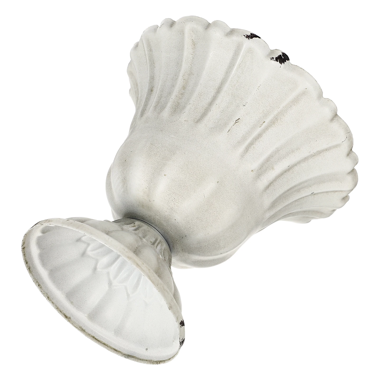 

White Vase Retro Decor Tall Iron Flowerpot for Table Arrangement Simple Stylish Practical Home Office Display