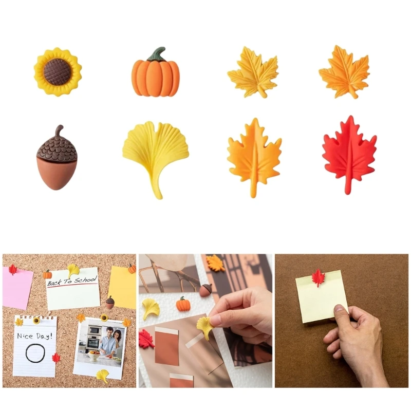 

40Pcs Maple Leaf Flower Push Pins Cork Notice Board Pushpin Decorative Thumb Tacks Map Pins for Displaying Picture Note