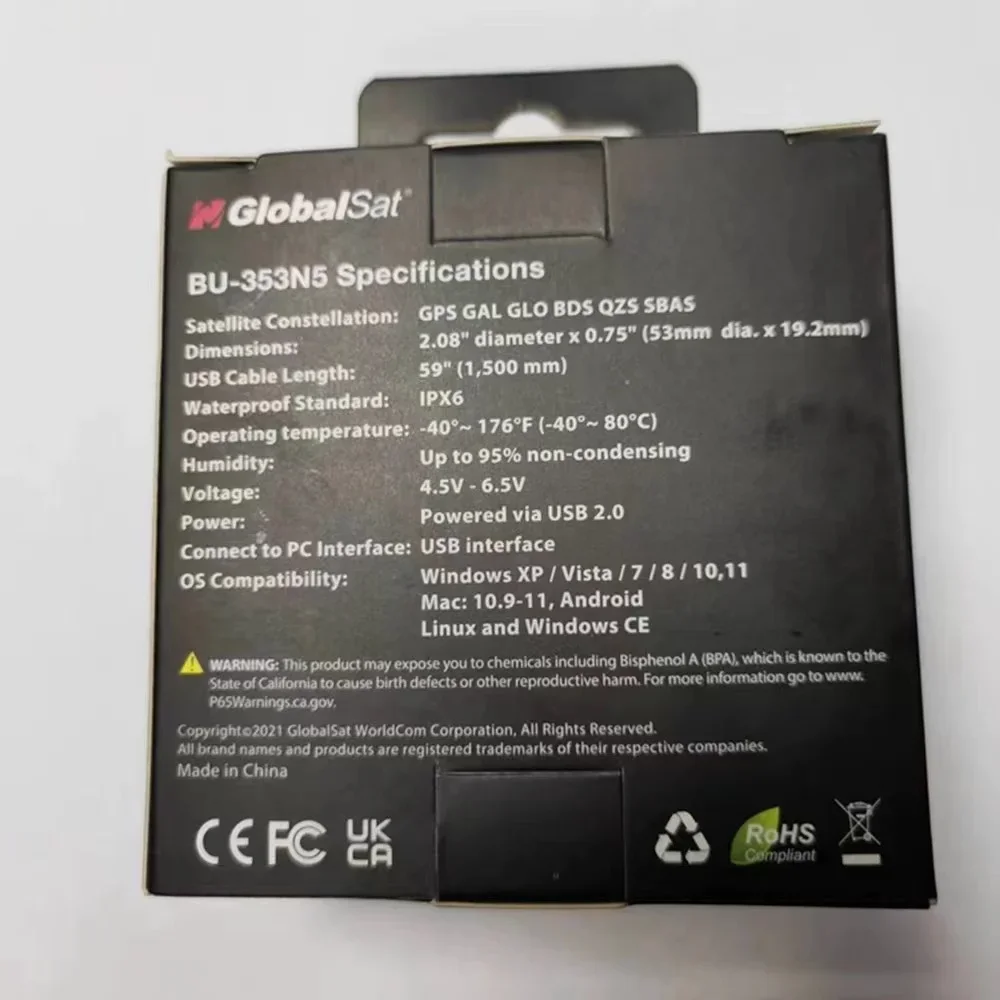 GlobalSat BU-353N5 Receptor GPS USB G-mouse BU353N5 Substituir BU-353S4 BU353-S4 BU353S4 MediaTek AG3335MN GPS GLONASS BDS QZS SBAS