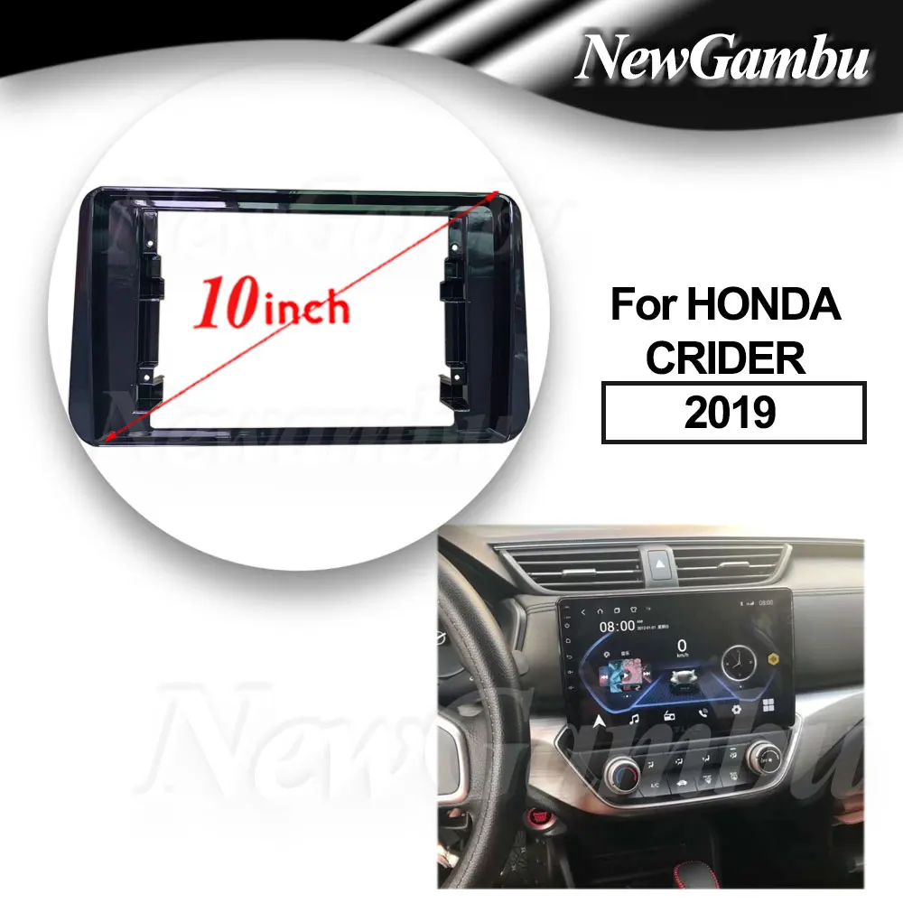 Marco de Fascia de 10 pulgadas para HONDA CRIDER 2019, sin Cable, adaptador de Audio, Kits de ajuste de tablero, Panel de Facia, reproductor de Radio, pantalla 2 Din