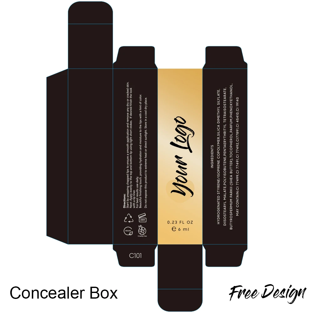 50PCS Design Custom Empty Box for Makeup Lipstick Lipgloss Blush Contour Foundation Powder Puff Storage Paper Box Private Label