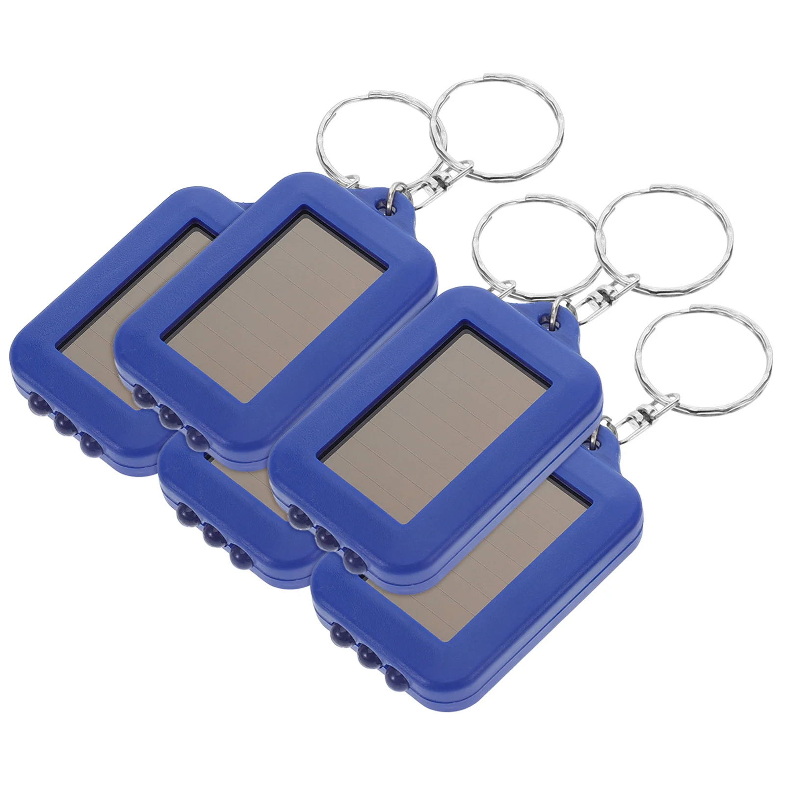 

5pcs Solar Flashlight Led Flashlight Rechargeable LED Keychain Mini Blue Camping Gear Emergency Supplies Outdoor