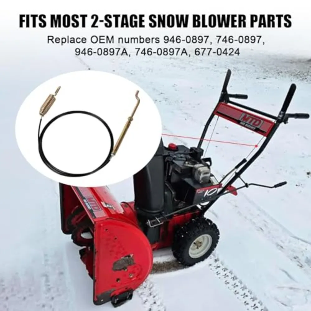 Auger Clutch Cable for 946-0897 746-0897 for 2-Stage Snowblowers 1995-2012 MTD Craftsman Troy-Bilt Cub Cadet
