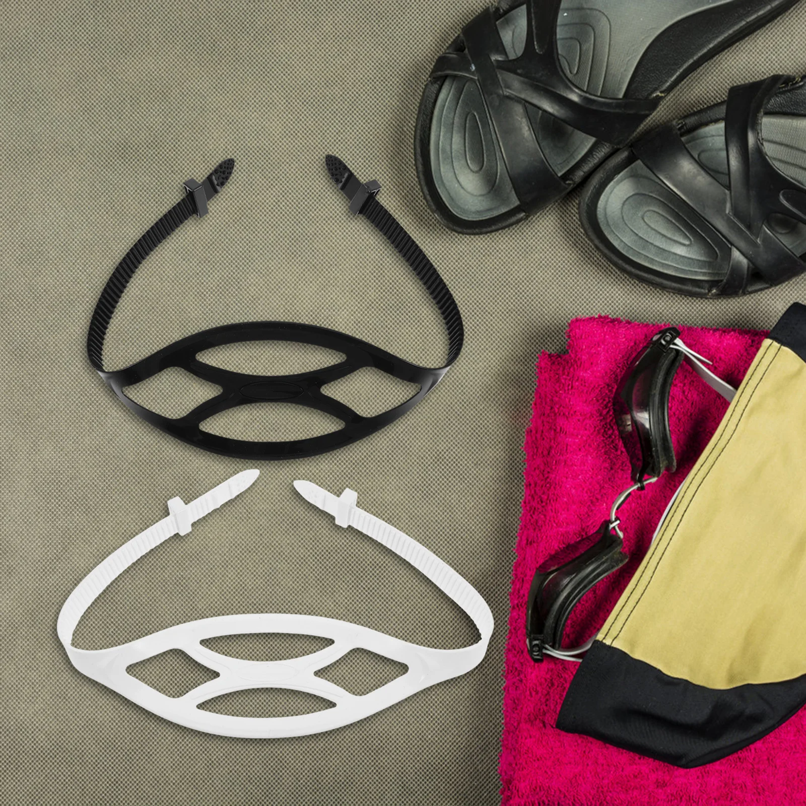 

2Pcs Scuba Mask Strap Universal Silicone Replacement Adjustable Elastic Diving Goggle Bands for Snorkeling Swimming Diving