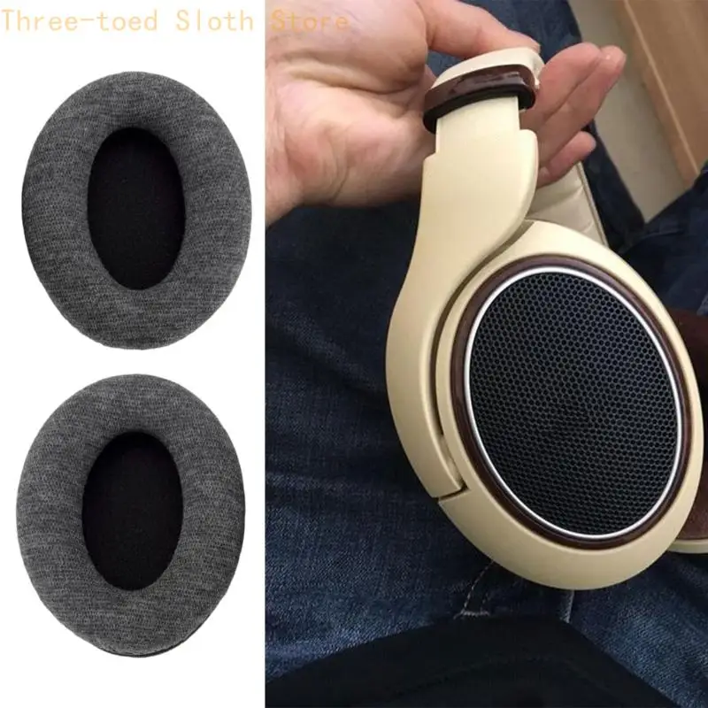 Daily Wear Kopfhörerkissen-Paar für HD598 HD599 HD515 HD558 HD595 PC360, graue Stoffbezüge für Büro, Studium, Reisen und E74A – Detail 7