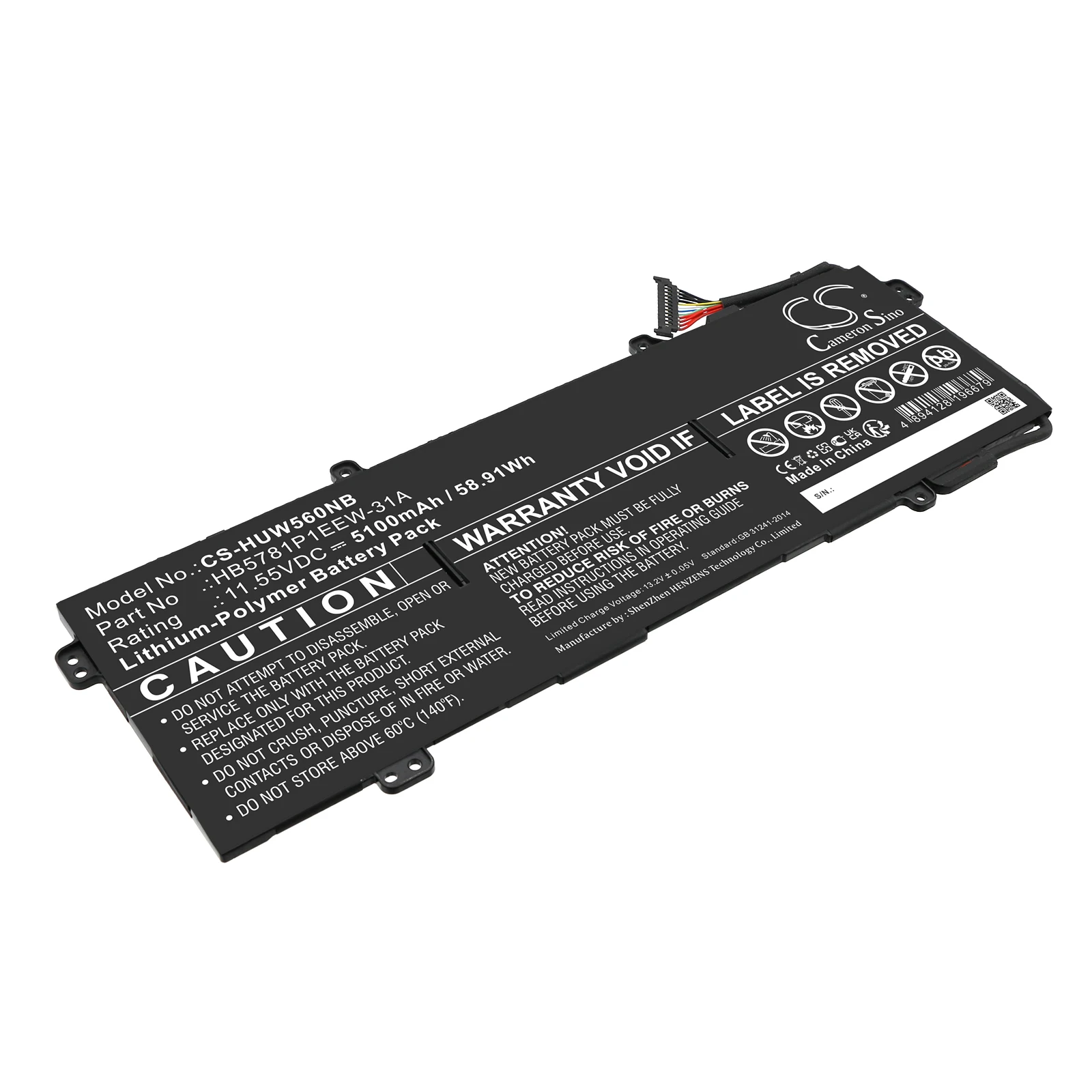 

Notebook, Laptop Battery For Huawei HB5781P1EEW-31A HB5781P1EEW-31C HB5881P1EEW-31A HB5881P1EEW-31C MateBook 13S I5 11300H