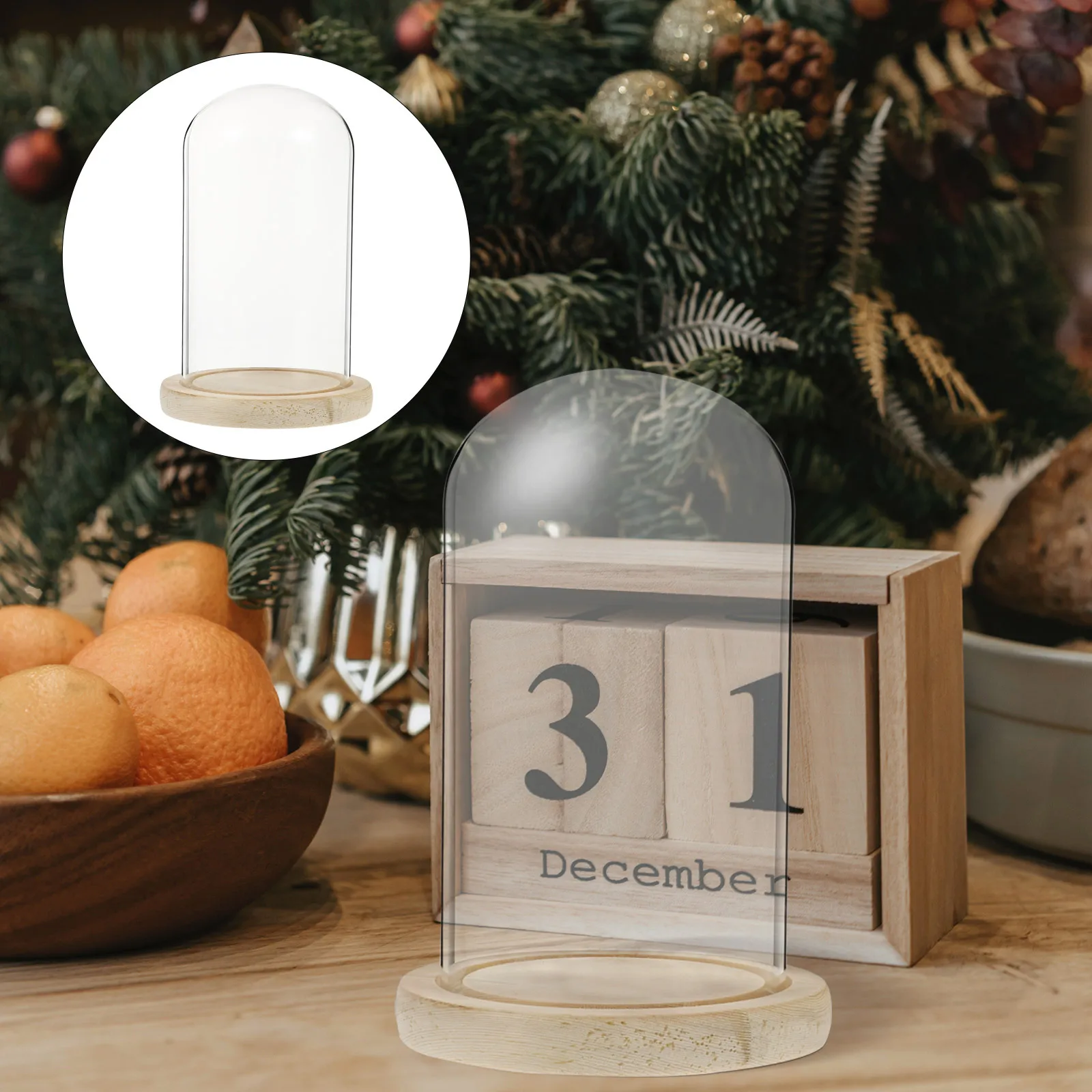 

1 set 1Set Preserved Flower Glass Cover Transparent Micro Landscape Display Case For Cake Protective Cover Creative Glass Dome