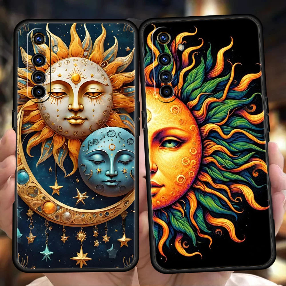 Moon Sun Phone Case For Oppo A3S A15 A17 A31 A95 Find X5 X6 Pro A54 A53 A52 Reno 6 7 8 SE Z Pro 5G Silicone Cover Fundas Capas