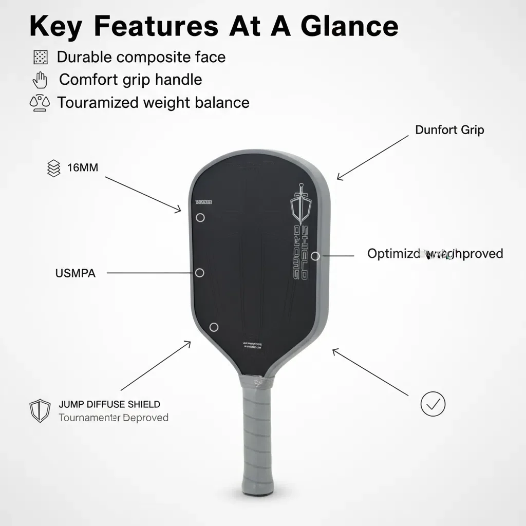 SONGYI SWORD&SHIELD استنساخ J2NF رغوة الأساسية T700 ألياف الكربون Pickleball مجداف تشكيل حراري متكامل متين مقاوم للصدمات #6