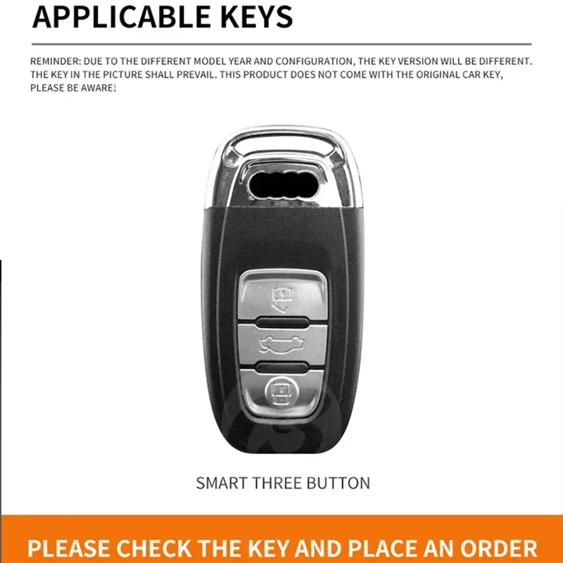 Zinc Alloy Car Key Case Cover For Audi A6 Remote Control Protector For Audi Full Series A6 A4 A7 Q5 A5 Car Key Shell Accessories