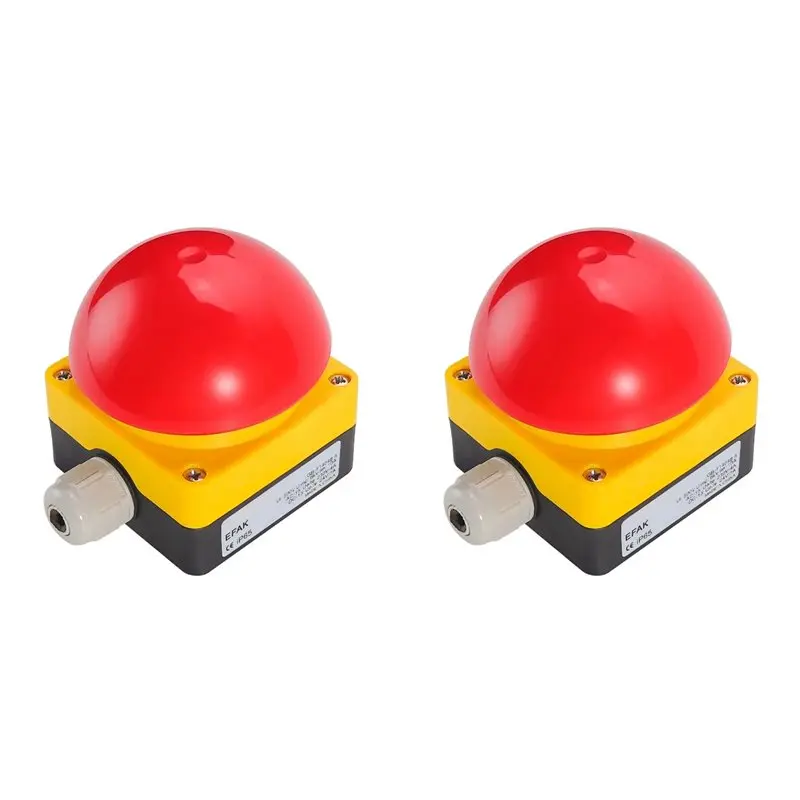 

VEHO-2X Foot/Hand Switch IP65 EFAK Mushroom Head Emergency Stop Push Button Switch Self-Locking Self-Resetting Anti-Sho A