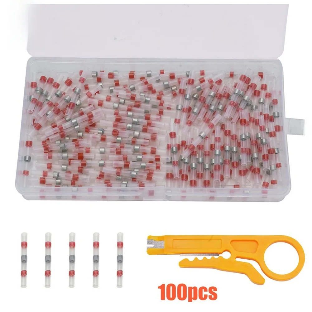

Electrical Terminals Electrical Splice Red,Azure Solder Seal Wire Stripper Included PE Material No Crimping Required