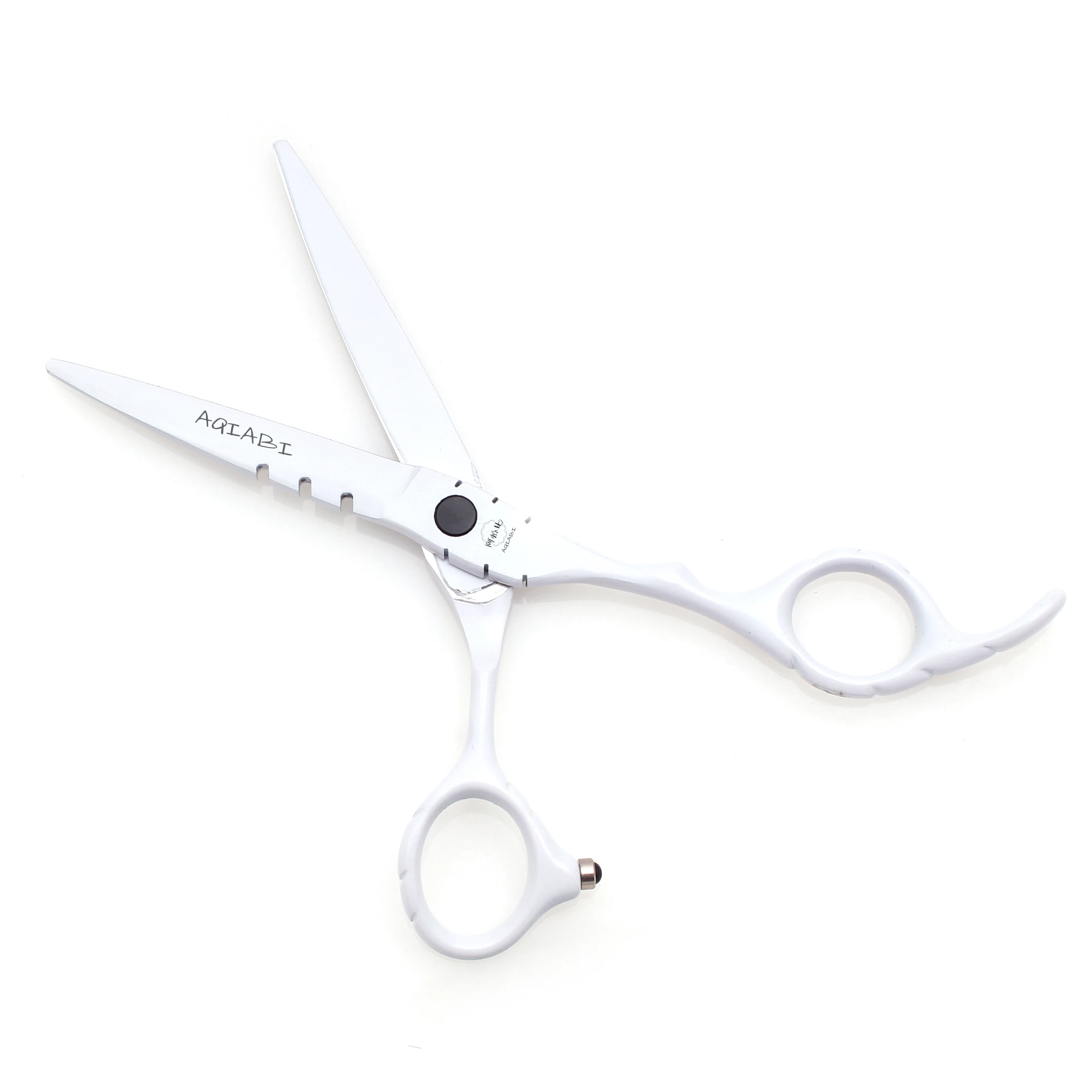 Professionelle Friseurschere 5,5" 6" AQIABI Japan Edelstahl Effilierschere Friseursalon Haarschneideschere Rot A1010 – Detail 8